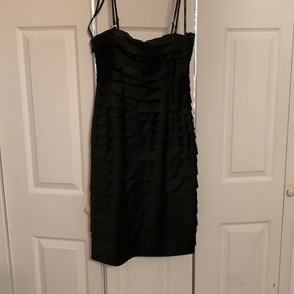 Calvin Klein black ruffle cocktail dress size 6